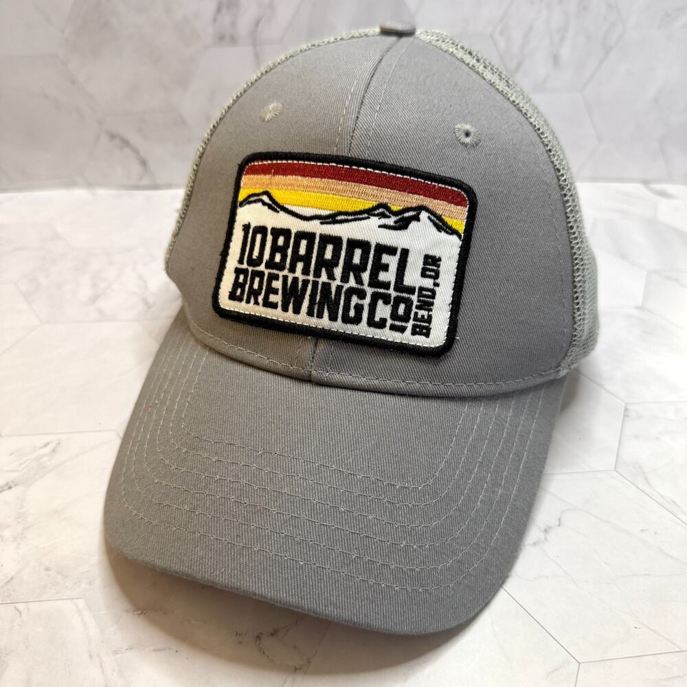 10 Barrel Brewing Co Trucker Hat Bend Oregon Gray Snapback Mesh Back EUC